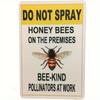 Vintage Bees & Honey Metal Tin Sign for Kitchen Farm Interior Decor