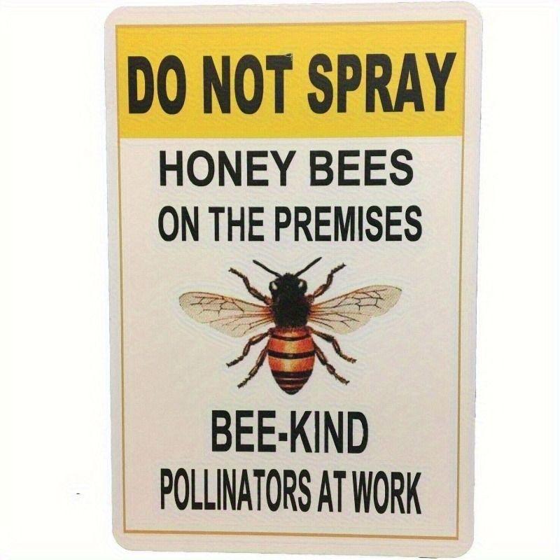 Vintage Bees & Honey Metal Tin Sign for Kitchen Farm Interior Decor