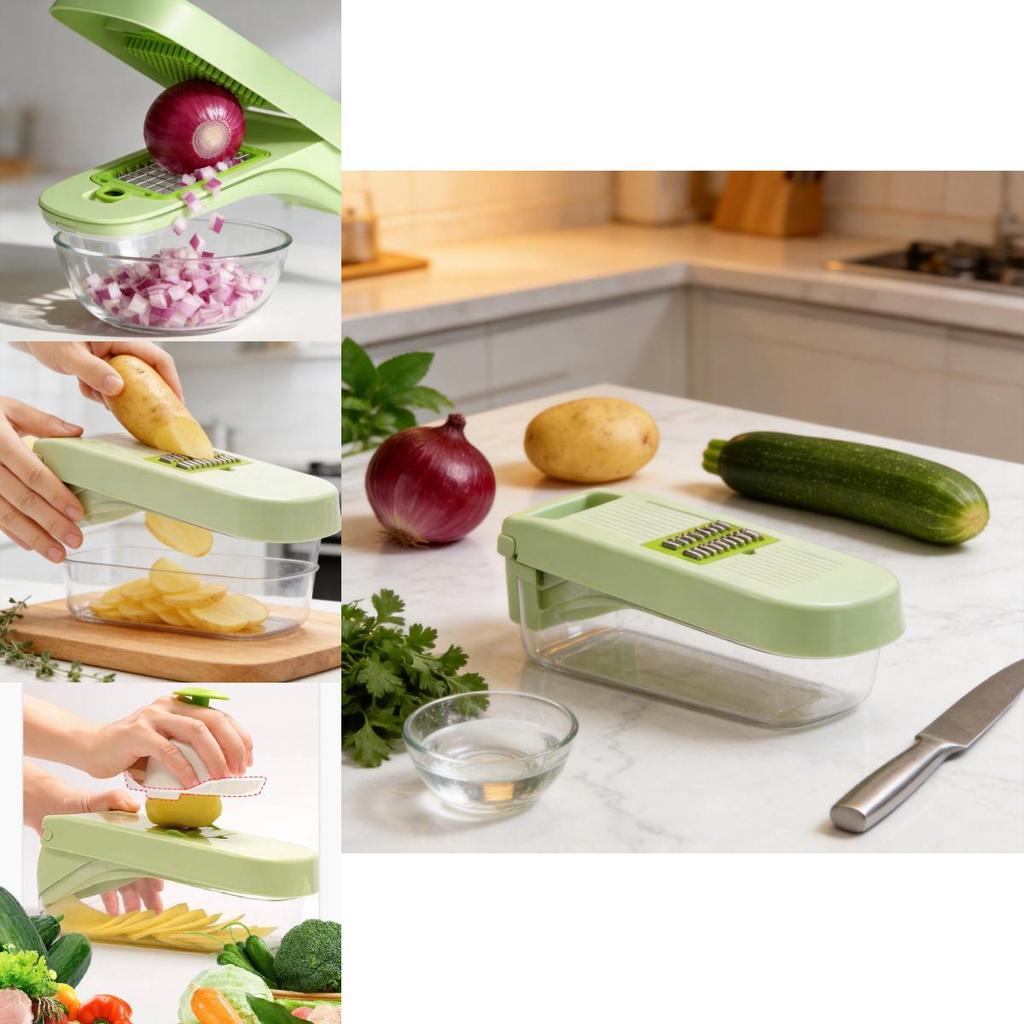 Multifuntional Vegetable Chopper With Stainless Steel Blades For Home Cooking And Meal Prep