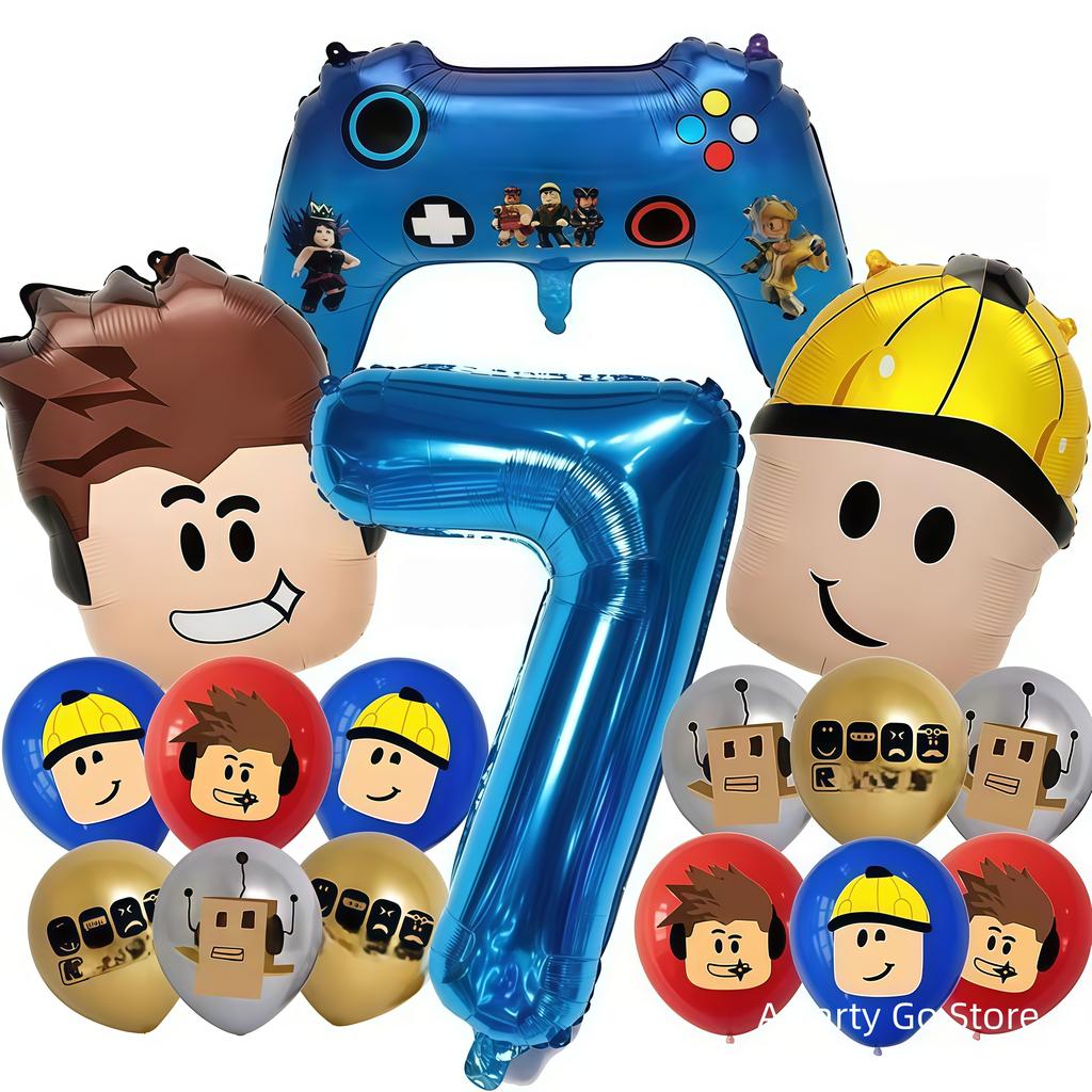 Roblox Balloons Roblox Themed Boy Balloons Cartoon Double-sided Shaped Birthday Party Decorations  Happy Birthday Decoration