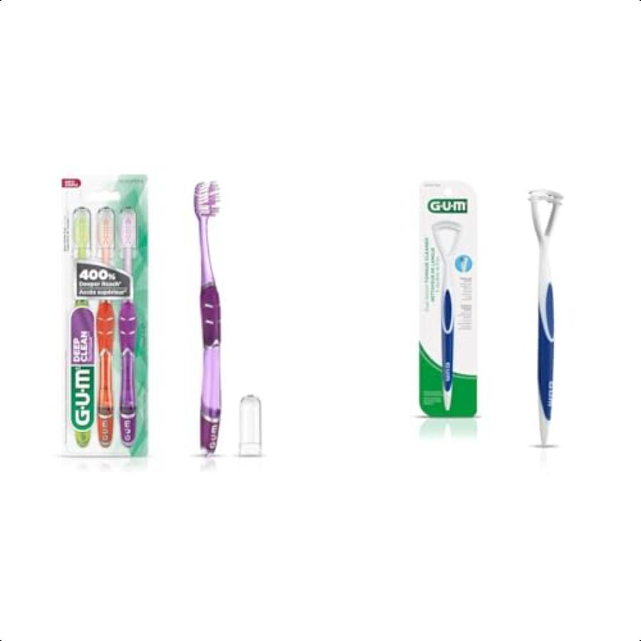 

Набор зубных щеток Technique Deep Clean Compact с мягкой экстратонкой щетиной 3 шт. + Скребок для языка двойного действия с мягкой щетиной для языка United States