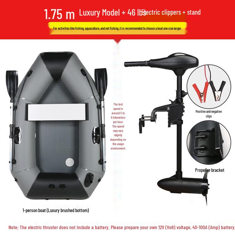 Deaite Inflatable Dinghy with Electric Motor 1.75m