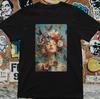 Koszulkka damska z motylem i kwiatami – Surrealistyczna grafika T-shirt Koszulka z estetyką fantasy