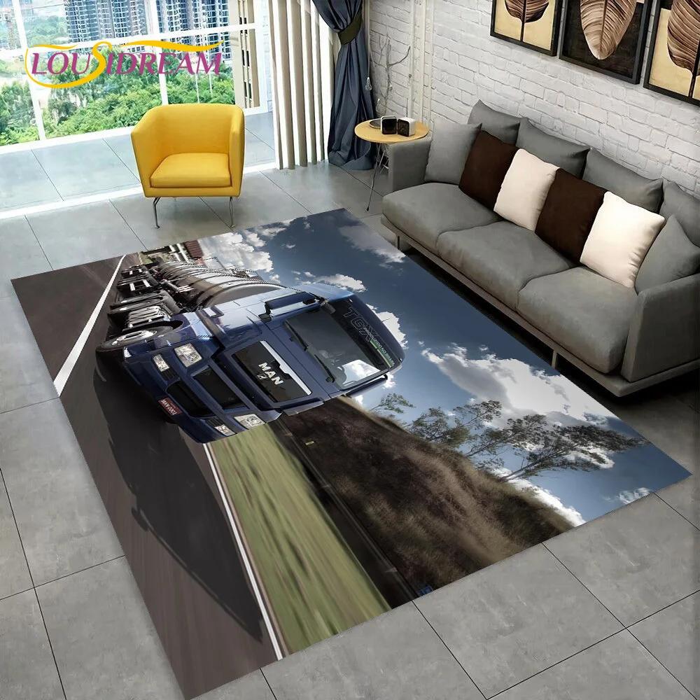 Latest MAN Truck Lorry 3D Printing Rug Carpet for Living Room Bedroom Home Decor,Floor Mat Non-slip Decoration for Sofa Doormat