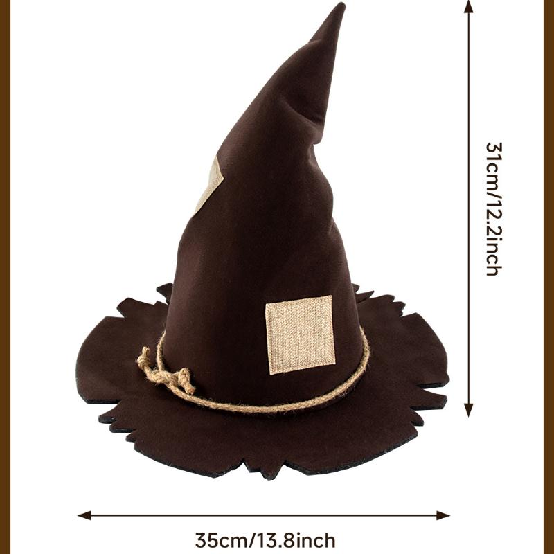 Scarecrow, Patch Witch Hat, Witch Hat, Halloween, Witch Hat, Party Accessories, Makeup Clothing