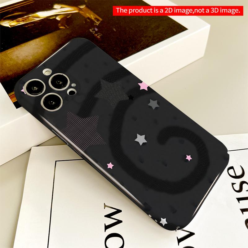 2DFlat Pink Starry Night Design All inclusive film hard iPhone case, compatible with iPhone 18 Pro Max 17 16 15 14 13 12 11