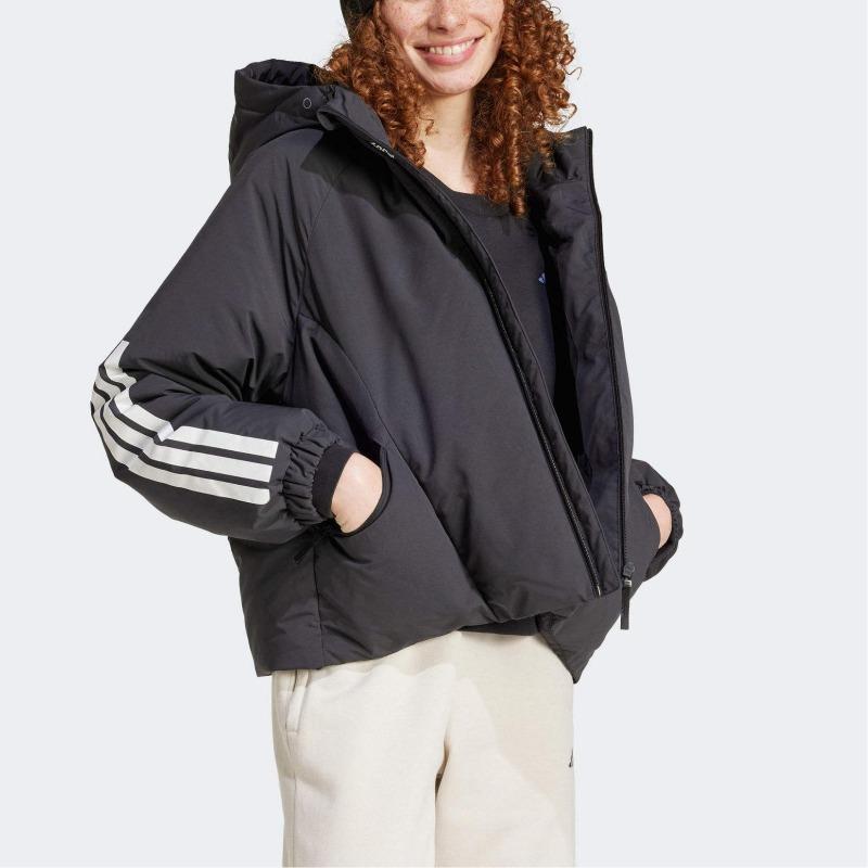 adidas Logo Fashion Trend Comfortable Warm Down Jacket Women Outerwear Black JG3866