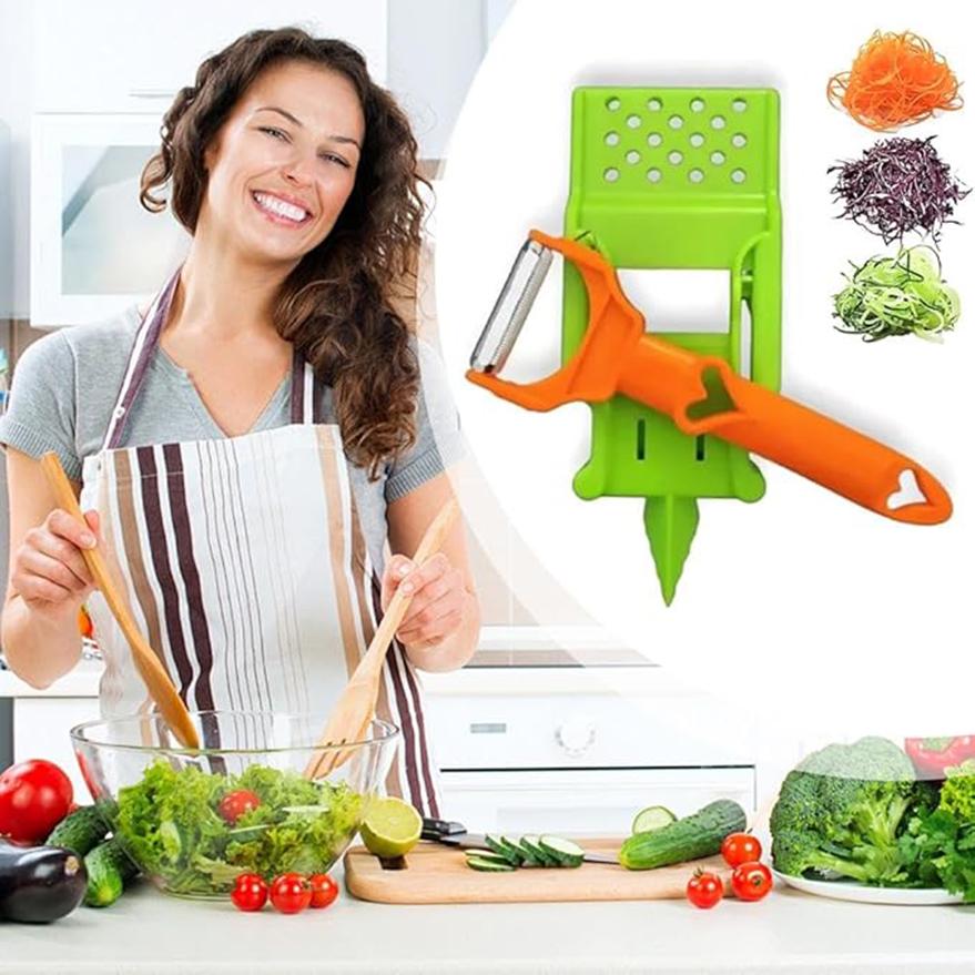 Multi Potato Peeler Portable Stainless Steel Fruit Slicer 2-in-1 Multifunctional Vegetable Chopper Tool For Home Kitchen