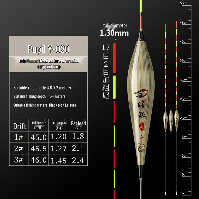 High Sensitivity Eye Black Fishing Float: Super Eye-Catching, Thickened Tail for Light Bite Crucian Carp Fishing