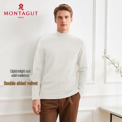 MONTAGUT Men's Long-Sleeve Half-High Collar T-Shirt