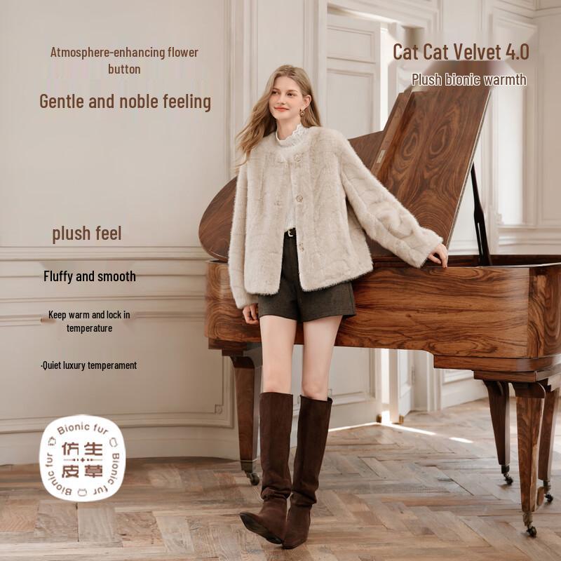 Xiangying Women's Faux Fur Cozy Winter Jacket