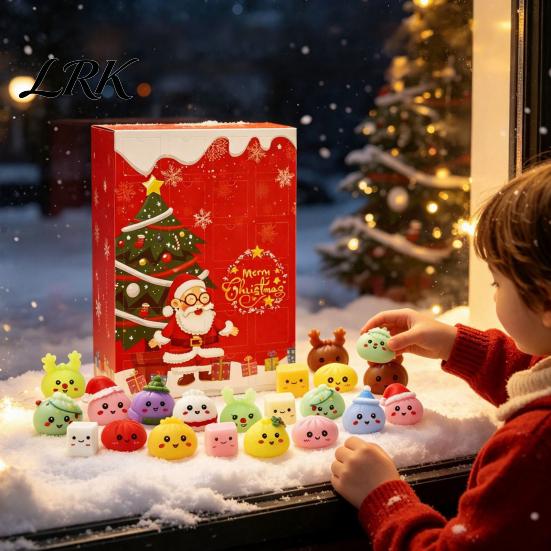 Geburtstagsgeschenk für Kleinkinder Kinder Weihnachten Adventskalender, 24-Tage-Countdown-Box mit Überraschungsfiguren, Dekorativer Kalender Festliche Atmosphäre