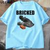 Bricked Funny Cat Knocked Out Tshirt Cat Meme T Shirt Silly Cats Tshirt Summer Unisexs ShortSleeved Cotton Casual TShirt