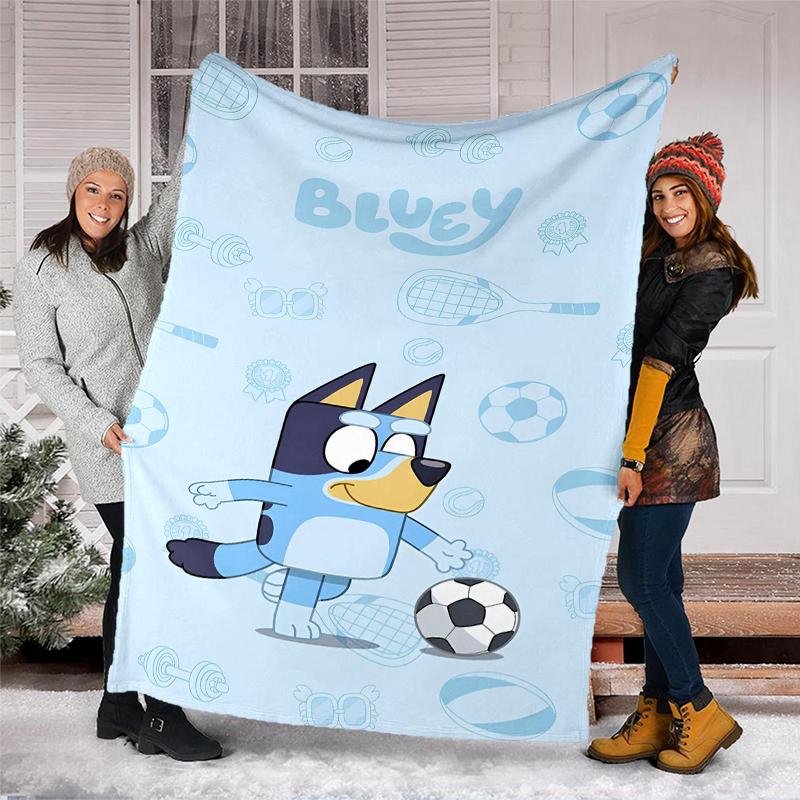 Bluey Theme Printed Blanket Perfect For Couch Bed Travel Outdoor Use Machine Washable Cozy Durable