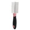 Double Sided Pet Comb Round Wide Dense Teeth Stainless Steel Cat Grooming Comb for Dogs CatsPink