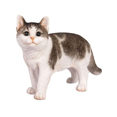 Woovia Laufende Sabatara Weiße Katze 26 x 11 x Puppenfigur Ornament Tier Gartendekoration Katze (Klein) 19.5cm H22251-22