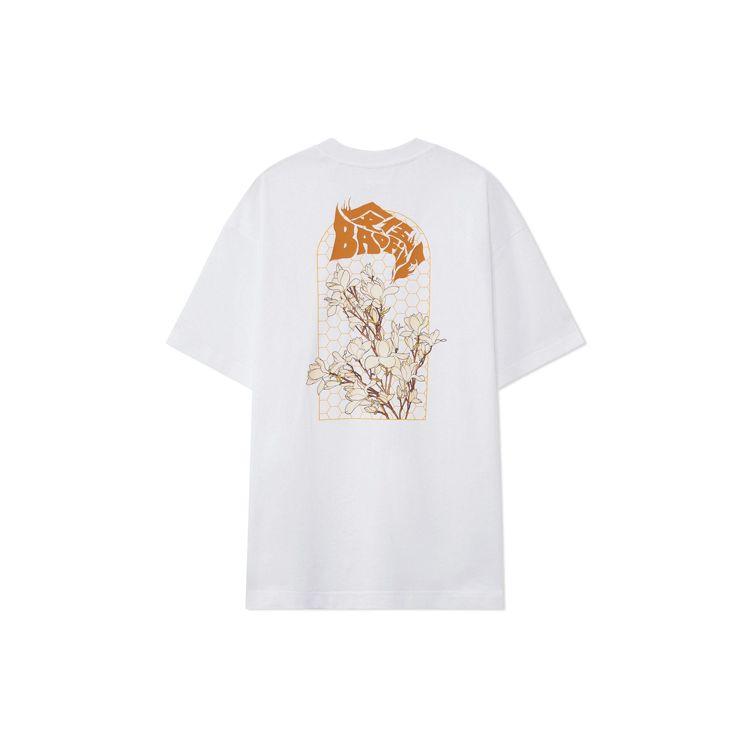 Li Ning Badfive Anti-Five Basketball Series Floral Print Round Neck Loose Short Sleeve T-Shirt Women Tops White AHSR558-1