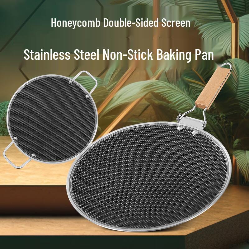 ZhiShi Outdoor Portable Stainless Steel Non-stick Grilling Pan