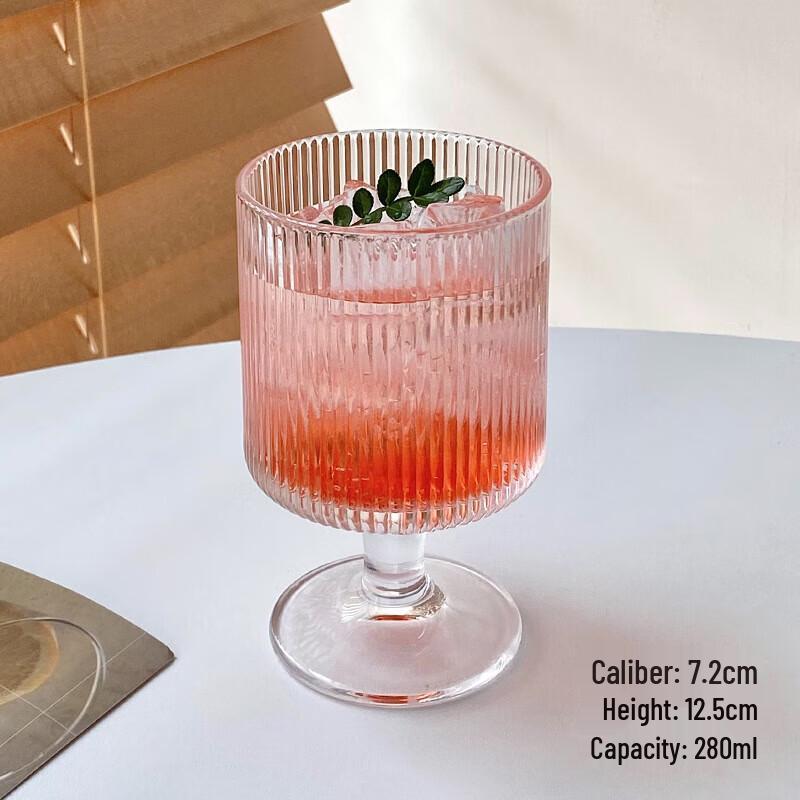Paibei Striped Glass Beverage Cups (Set of 2)