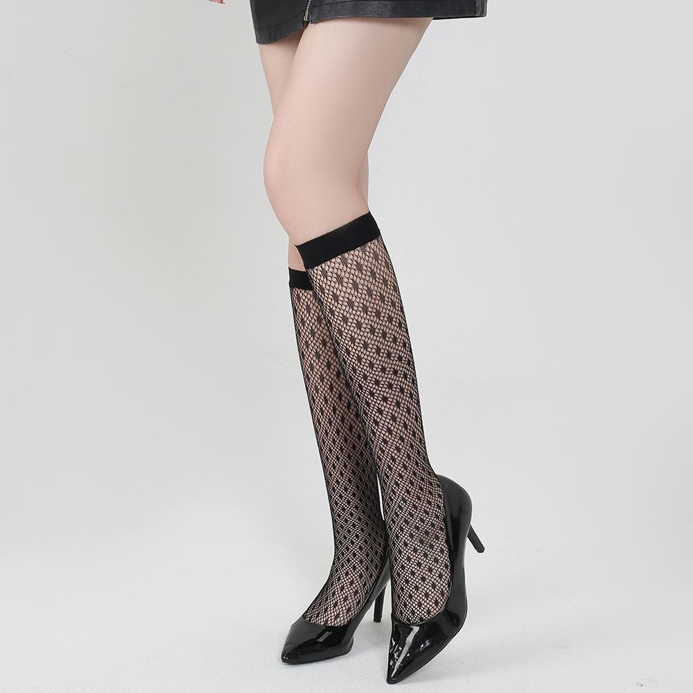 Women's Summer Lace Mid-Calf & Over-the-Knee Fishnet Socks - Trendy Japanese Style