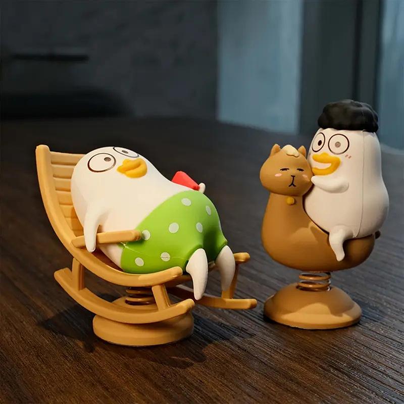 Funny Little Liu Duck Shaking Car Ornaments Statue Cartoon Little Liu Duck Car Decoration Cute Collection Car Bobblehead Figure