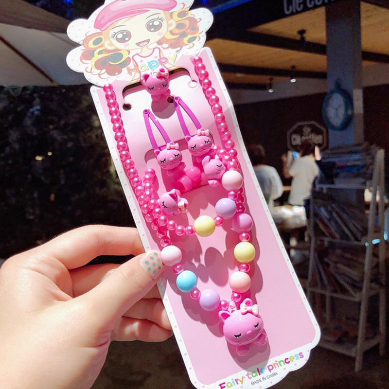 Coffret Cadeau Bijoux de Princesse pour Filles: Collier, Bracelet, Bague, Pince et Attache Cheveux