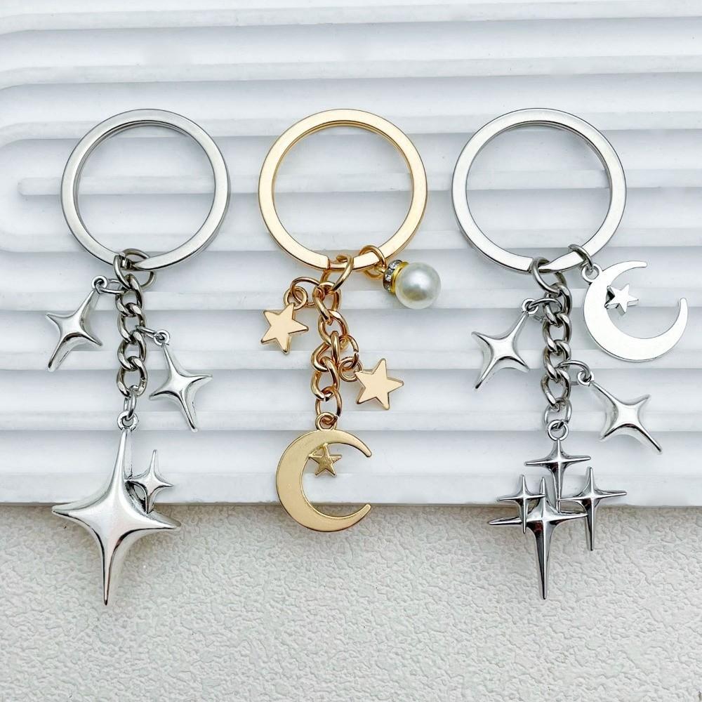 Metal Metal Key Rings Y2K Cellphone Lanyard Pendant New Star Moon Keychain Bag Decoration