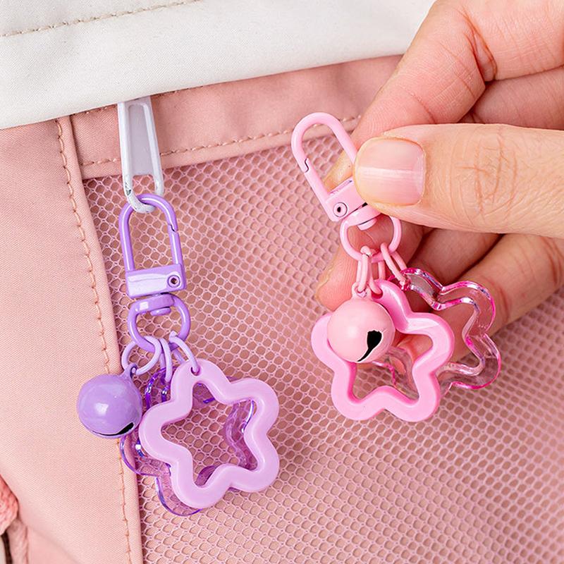 1 buc stele cu cinci colțuri clopot pandantiv breloc culoare bomboane geantă breloc bijuterii pentru femei fată mașina agățat breloc suport