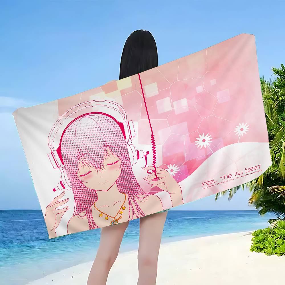 Super Sonico Manga Anime Microfiber Printed Beach Towel Mountain Climbing Yoga Beach Swimming Running Absorbent Soft Towel