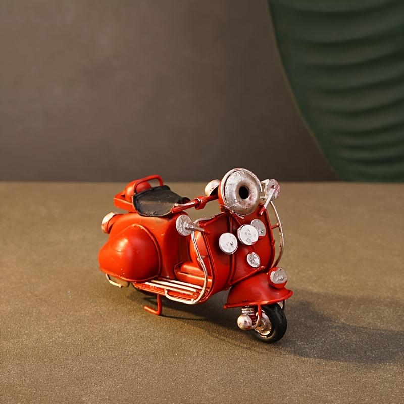 Iron Art Vintage Mini Motorcycle Model Statue Ornament for Home Decoration In Living Room, Bedroom, Foyer, Study, Creative Home Decoration