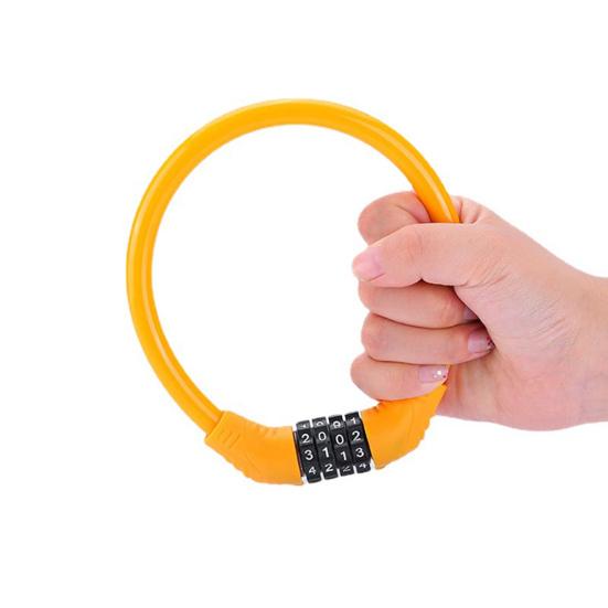 Bicycle Lock High Strength Rust-proof Sturdy Construction Four-digit Easy to Carry Anti-theft Zinc