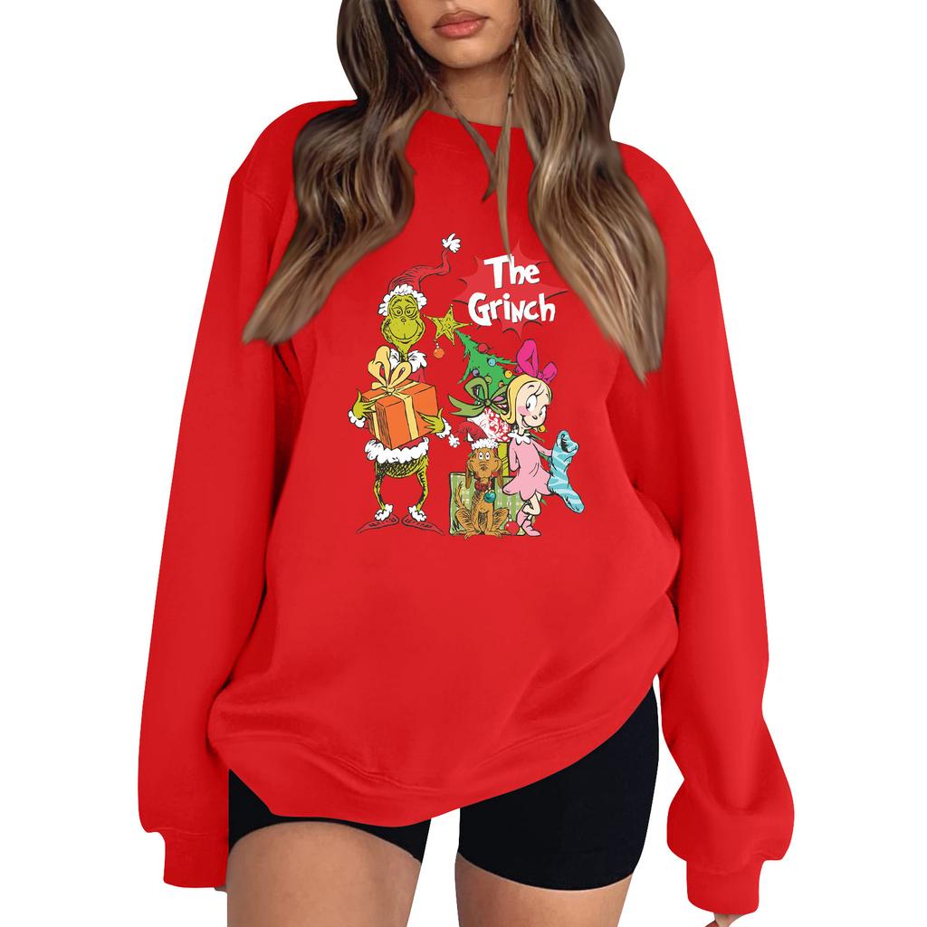 Women's Fashion Lightweight Long Sleeve Pullover Christmas Hoodie