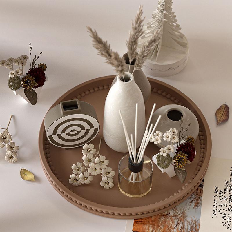 Multipurpose Large Round Plate Shaped Silicone Tray Adds Warmth Portable For Home Gatherings And Coffee Shop Displays