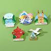 Qingdao Tourism Merchandise Souvenir Brooch Trestle Xilingxia Qingdao Beer May Fourth Square Hall