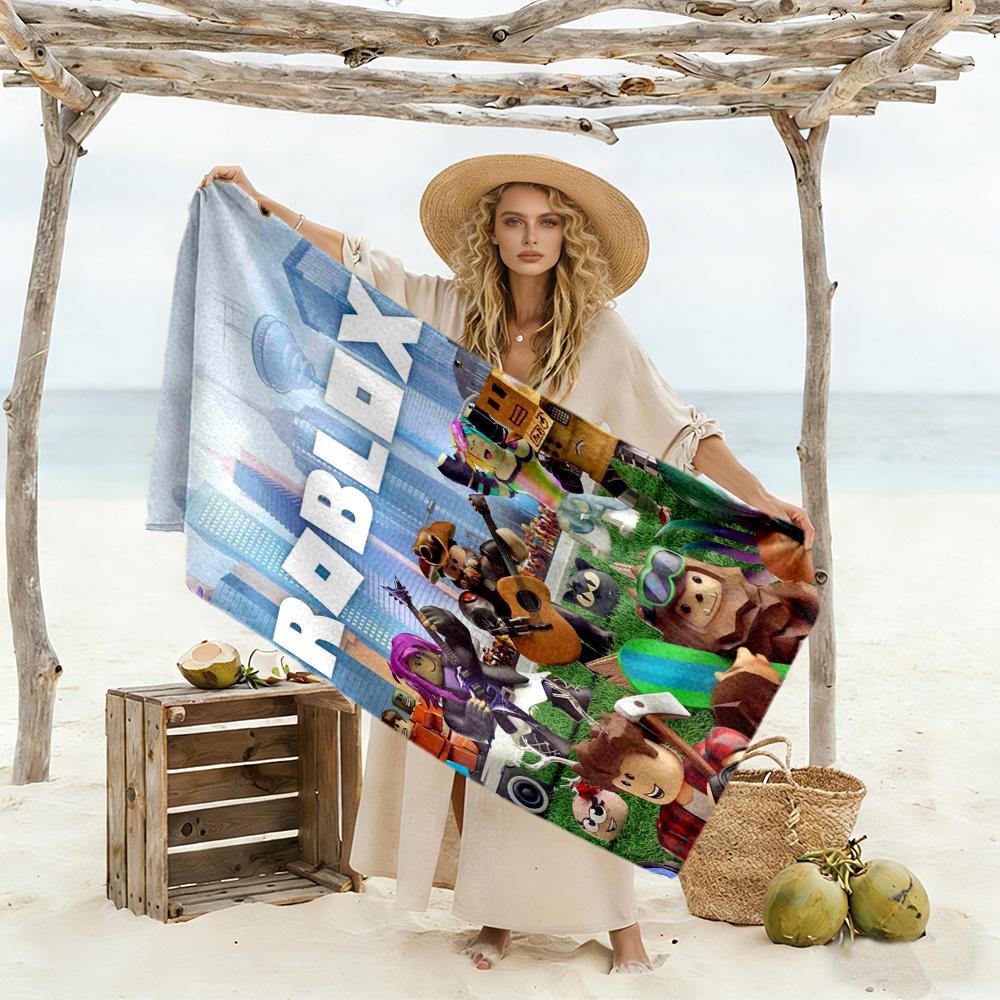 Roblox Beach Towel Super Soft Absorbent Comfortable Lightweight Suitable for Sports, Travel, Swimming, Yoga, Bathroom, Beach, And Pool