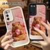 Phone Case: 2D Flat Samsung Galaxy A34 A35 M05 M06 S20 S22 S21 FE Plus 5G Step Protective Case, Plump Embossed Capybara, Christmas and Halloween Gift