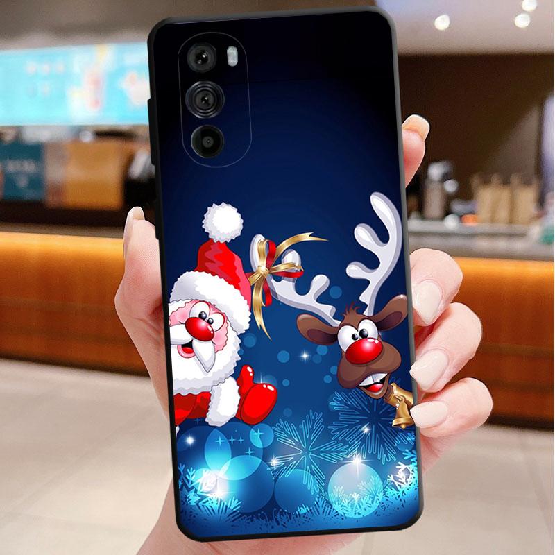 Phone Case For Motorola Edge 50 40 Pro 60 50 40 30 Ultra Neo Fusion Moto G85 G72 G53 G54 G84 G13 G32 Christmas Deer Snowman