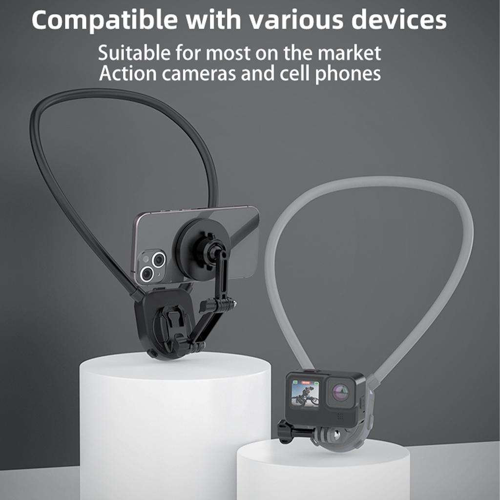 FLW430 Magnetic Sports Camera Neck Mount Adjustable Hanging Neck Phone Holder
