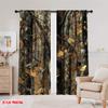 Set Of 2 Flat Printing Drapes Camo Tree Versatile Polyester Without Electricity Birthday Party Perfect Apartment Curtain