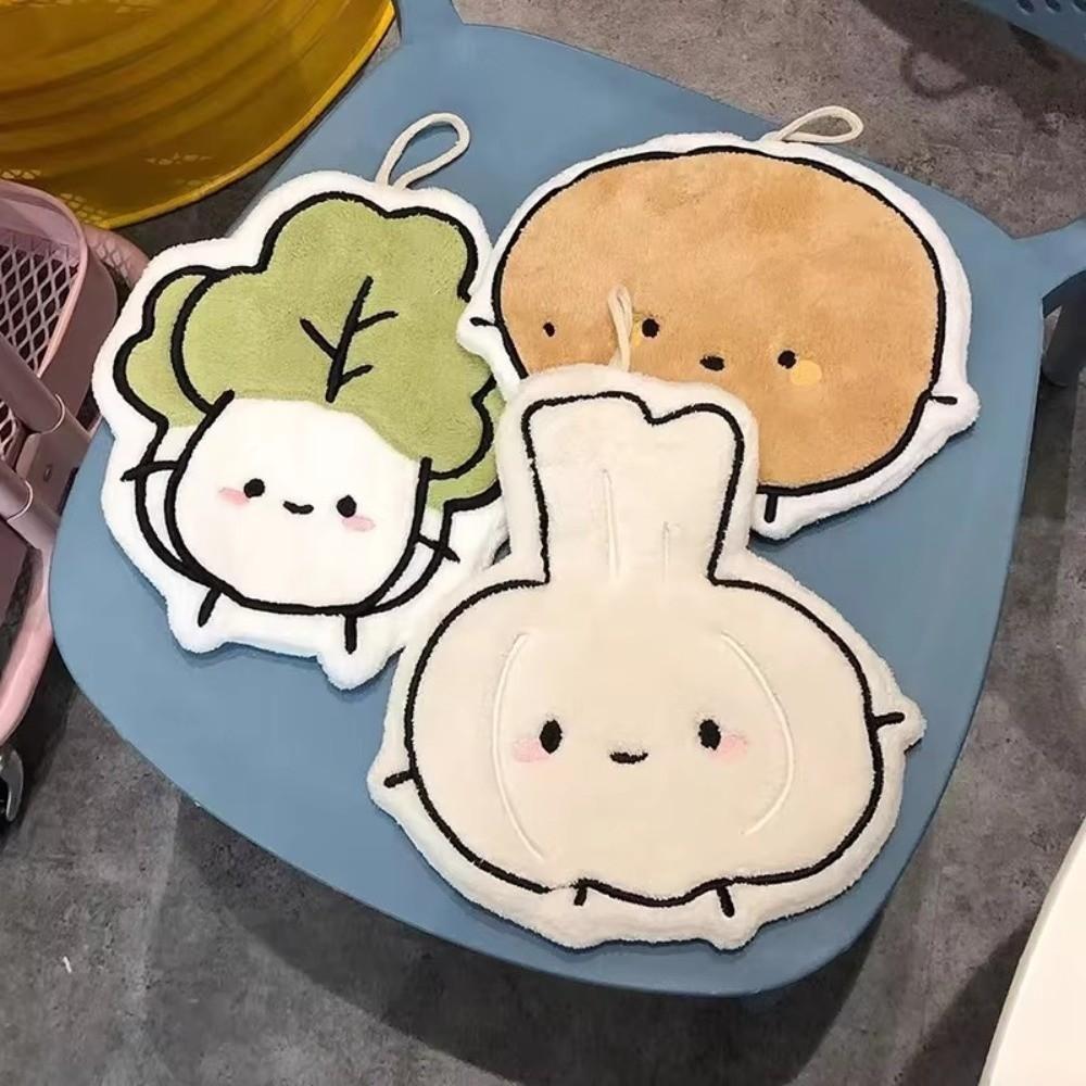 High Quality Cartoon Hand Towel Absorb Water Coral Velvet Bathroom Kerchief Hanging Thickened Hand Wipe Kitchen