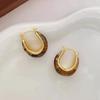 2023 New Style French Geometric Amber Earrings: Women's Luxury Fashion Studs