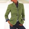 Blazer da Donna in Misto Lana con Design Color Block per l'Ufficio Casual