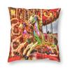 Victorian Carousel Royal Albert Dock Square Pillowcase Polyester Linen Velvet Creative Zip Decor Throw Pillow Car Cushion Case