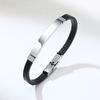 Simple Engraving ID Men Bracelet For Classic Male Leather Stainless Steel Bracelet Unique Unisex Custom Gift