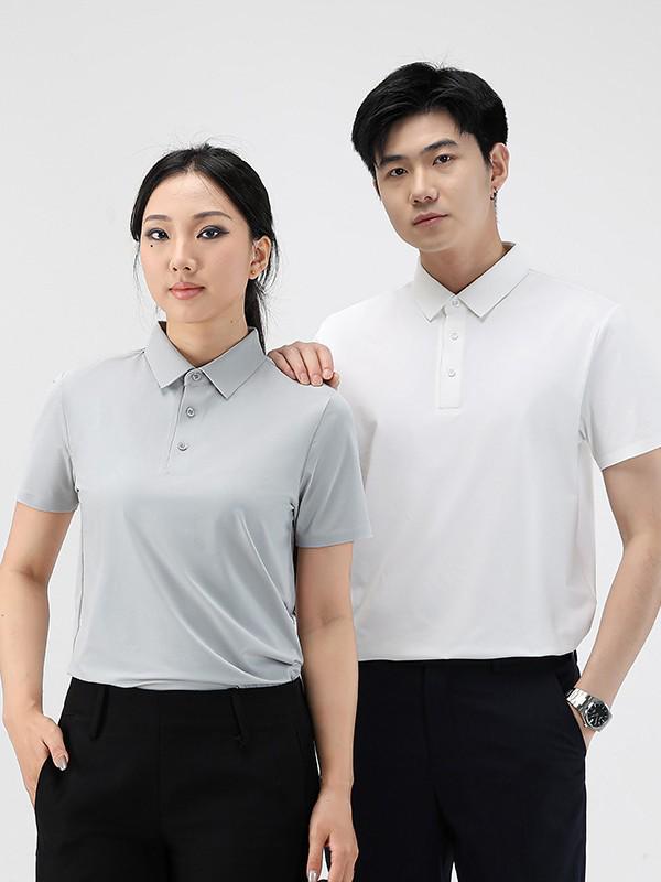 Unisex Summer Polo Shirt: No-Iron, Heat-Press Ice Silk, Business Style Workwear.