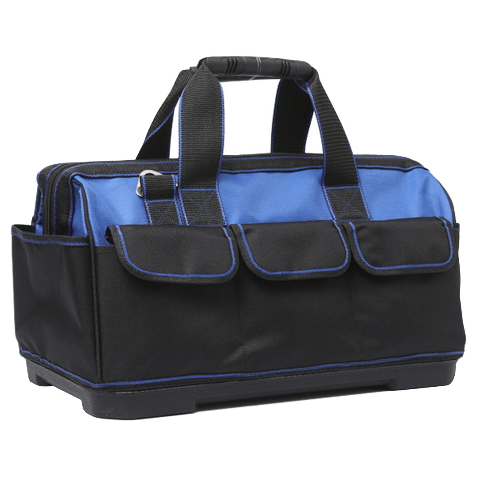 

Multifunctional Tool Bag Large Capacity 600D Oxford Electrician Storage Bag Wear-Resistant for Electrician Carpenter Mechanic 14in синій