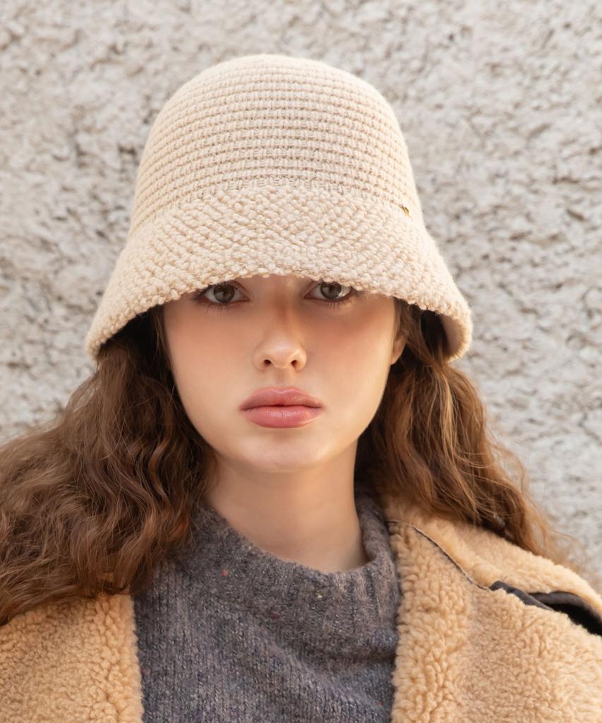 Koipeu Boucle Point Wool Bucket Hat Cf093Ht132