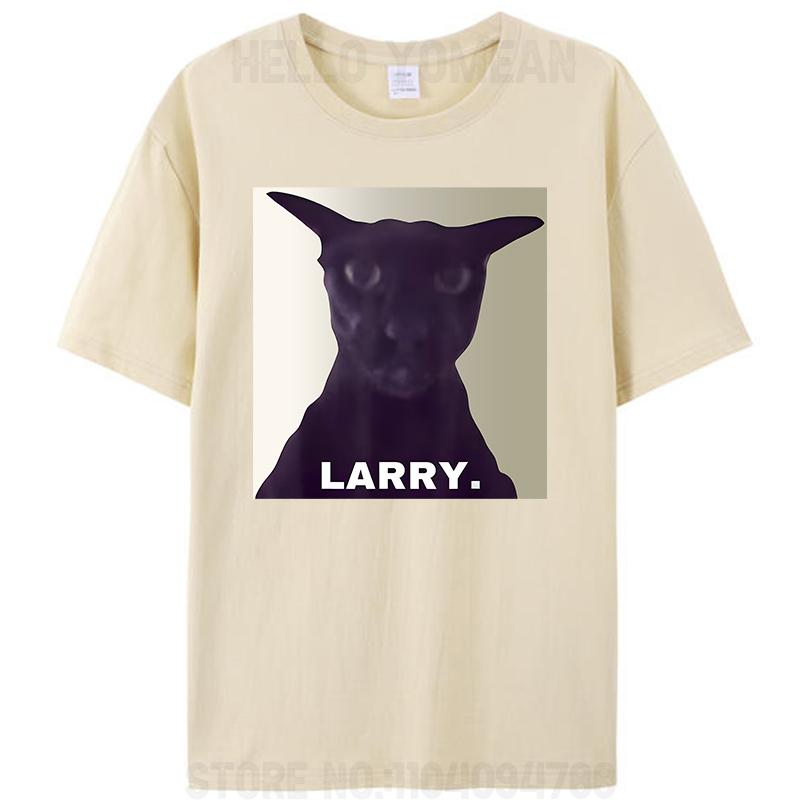 Funny Evil Larry Cat Dank Brainrot Silly Cat Meme Sarcastic Unisex Cotton T-Shirt Women Men's Tee Tops