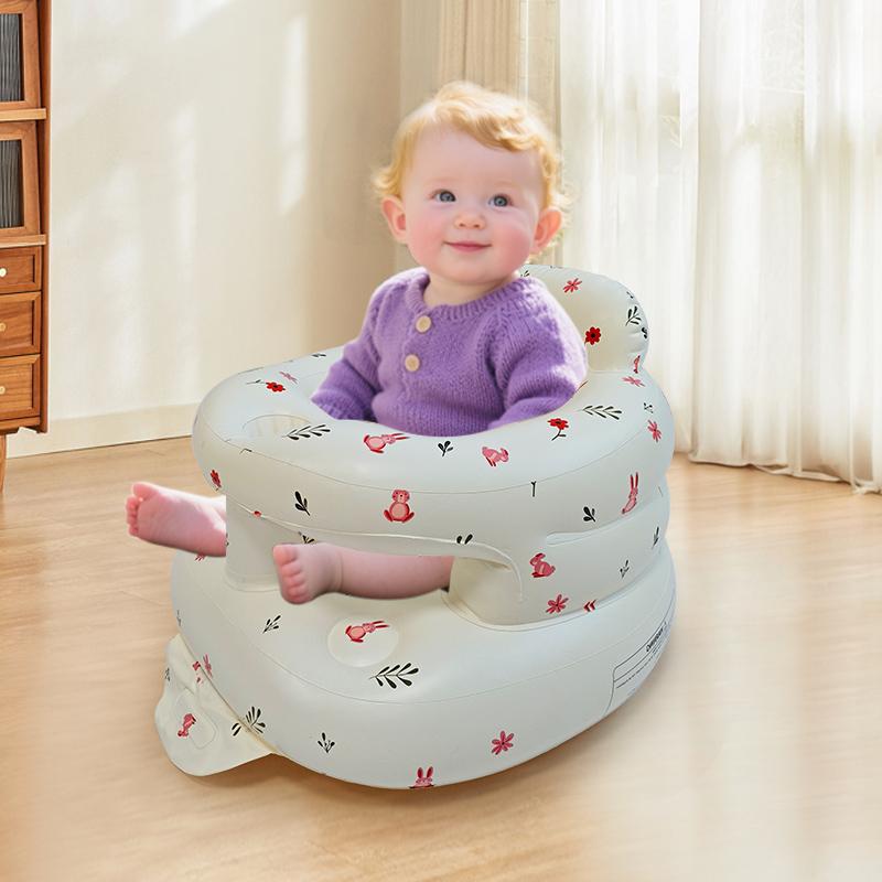Baby Inflatable Sitting Chair Anti Tip Portable Indoor Outdoor Learning Seat Feeding Chair Bath Stool