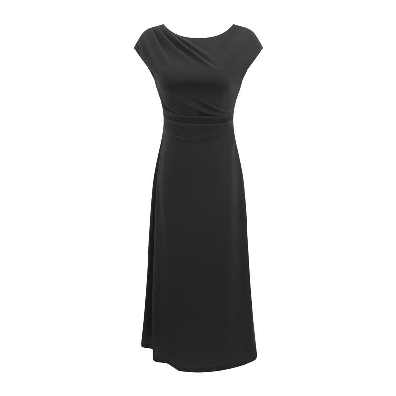 Elegant Waist-Cinched Sleeveless Dress: Stylish, Slimming, and Chic Long Skirt for Women